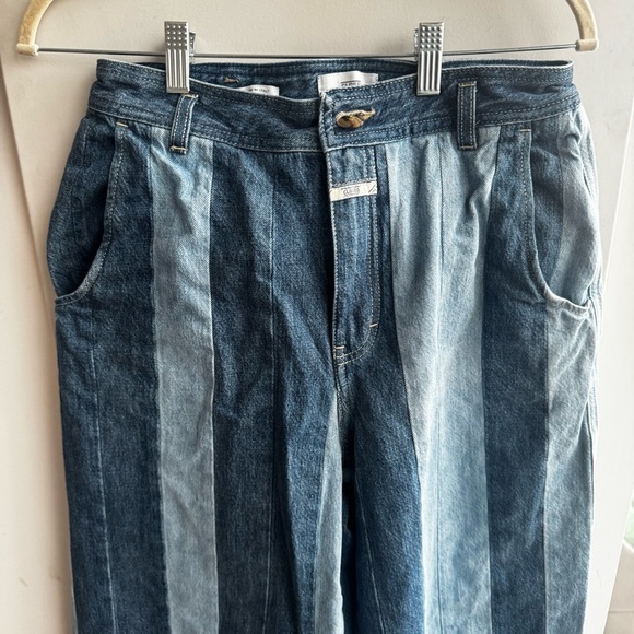 CLOSED two tone striped wide leg cropped jeans - Picture 4 of 10